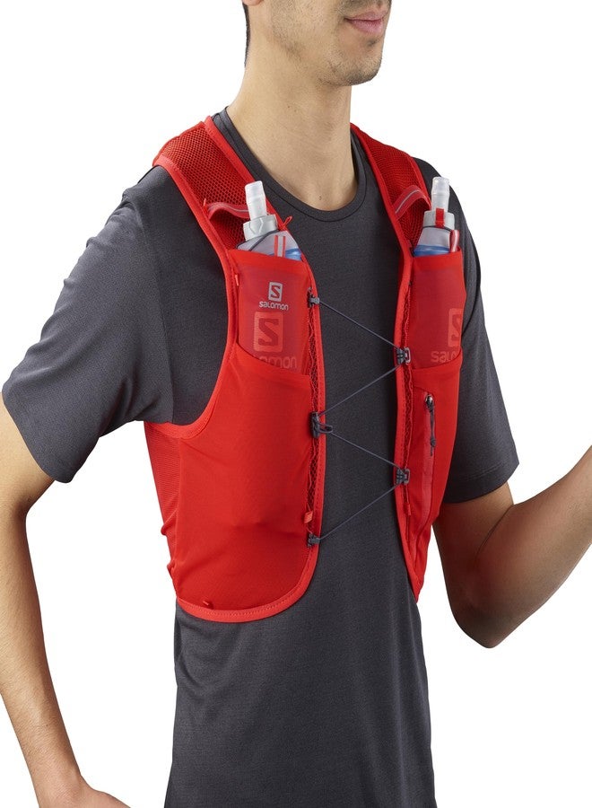 سالومون حقيبة ترطيب للجري من سالومون ADV HYDRA VEST 4، لون أحمر ناري، مقاس متوسط - Image 2